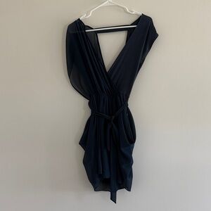 bebe Asymmetrical Blue Dress